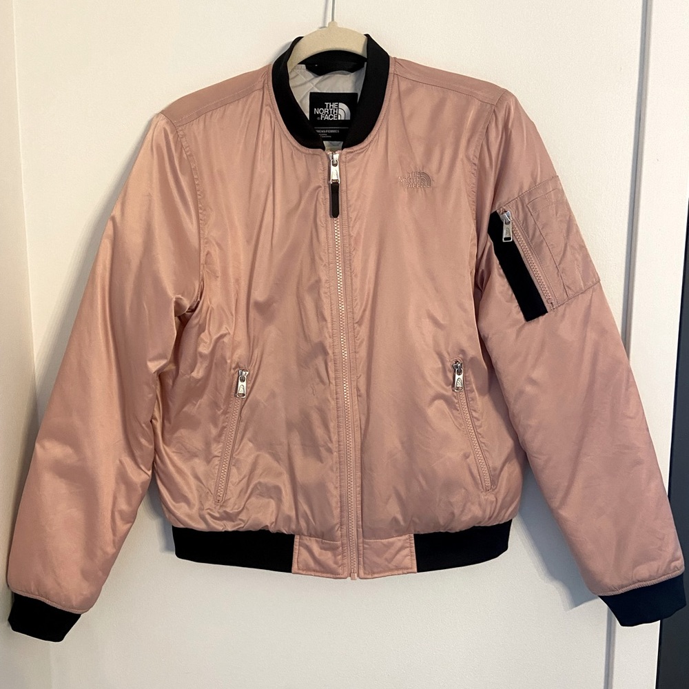 Women’s pink North Face Bomber Jacket